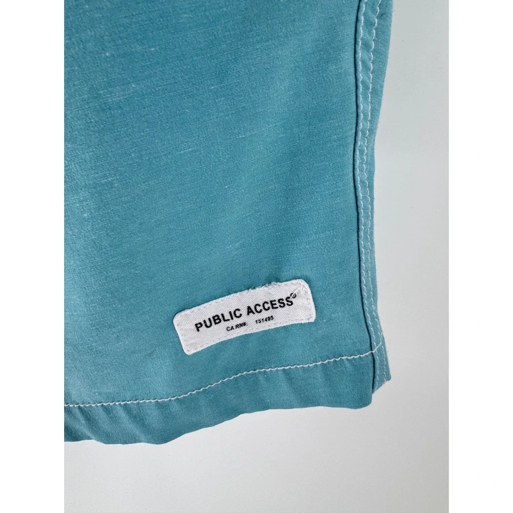 Public Access Swim Trunks Mens Large Teal‎ Blue Good Coastal Surf Shorts